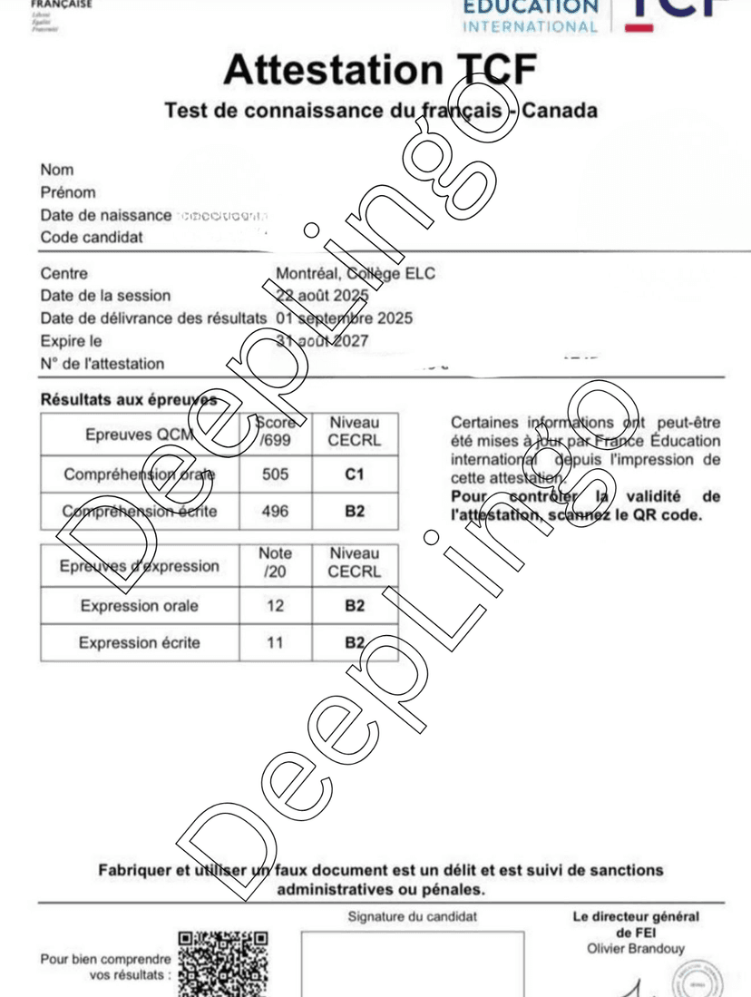 Sonia M. TCF score card